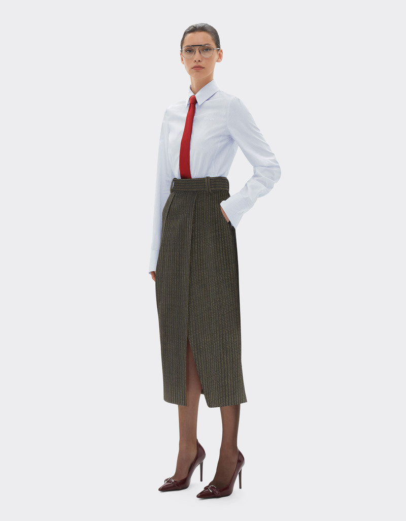 Skirt in pinstripe wool 3