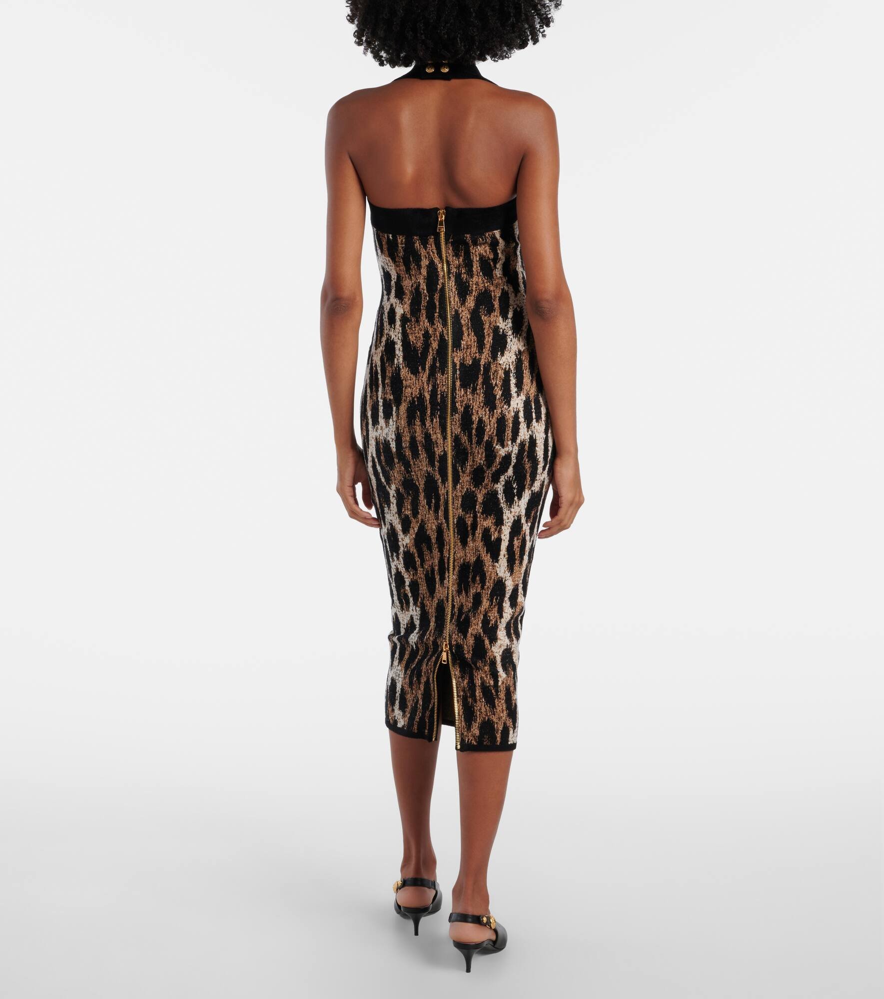 Animal-printed halterneck maxi dress - 3