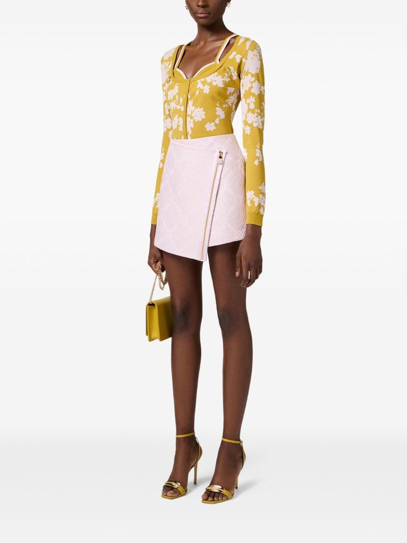 ELISABETTA FRANCHI floral-jacquard cardigan outlook