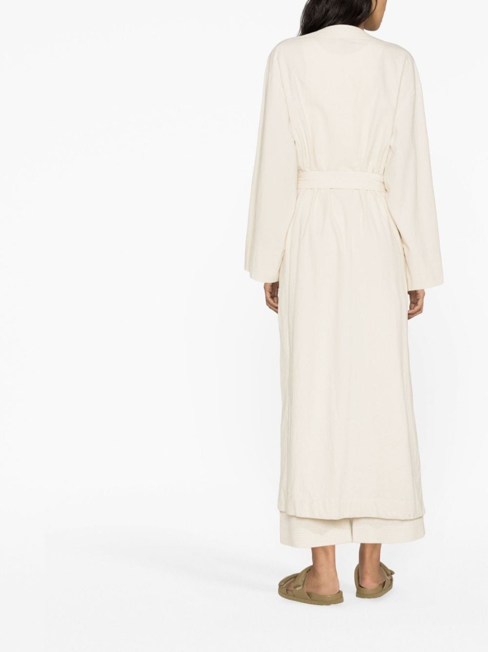 ribbed detailing square-sleeved dress - 4