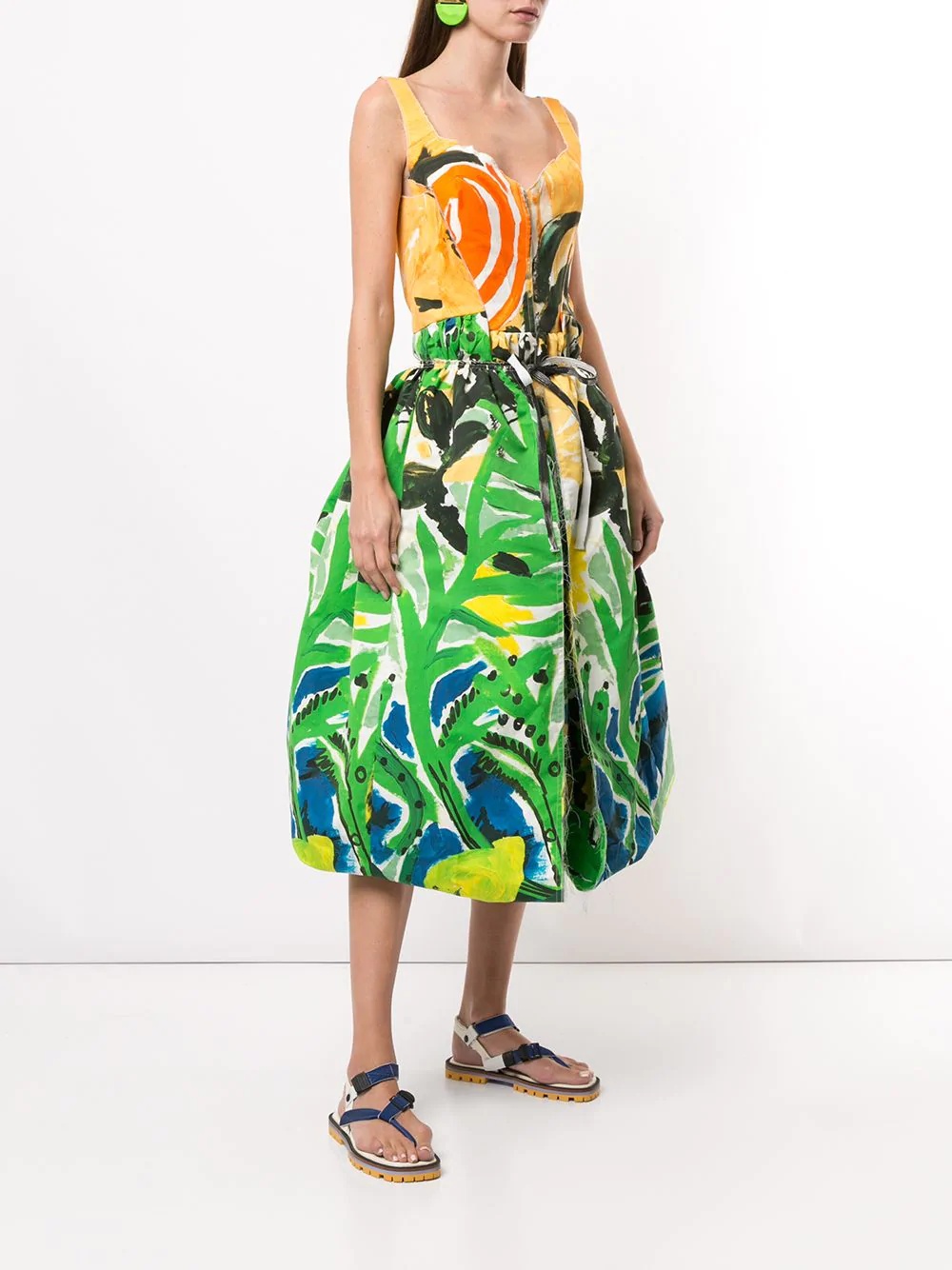 tropical print midi dress - 3