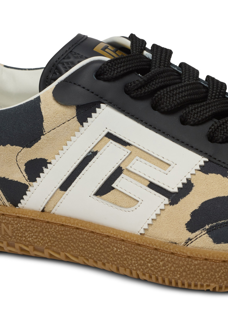 Balmain Swan leopard print suede leather trainers 7