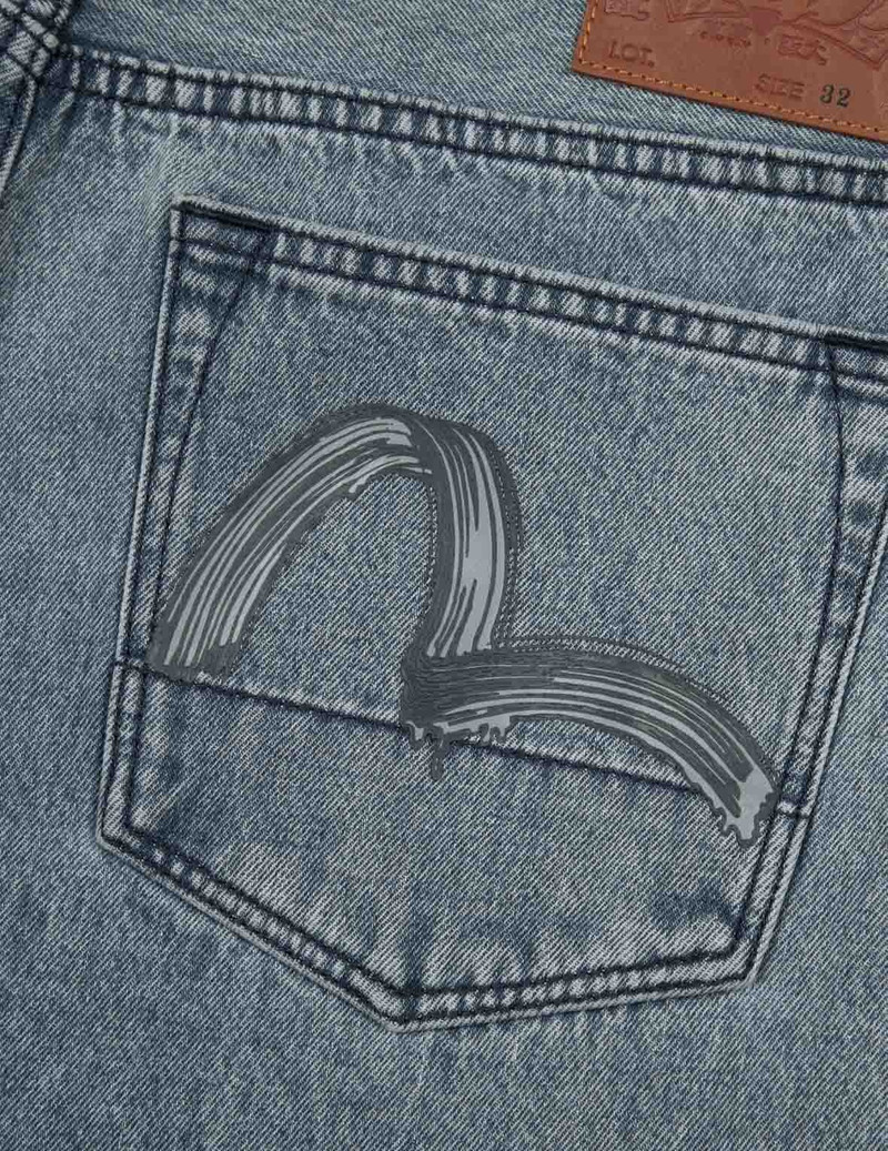 Brush Seagull Print Fashion Loose Fit Jeans 7