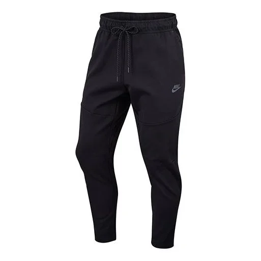 Nike Sportswear logo Casual Knit Drawstring Sports Long Pants Black CU4482-010 - 1