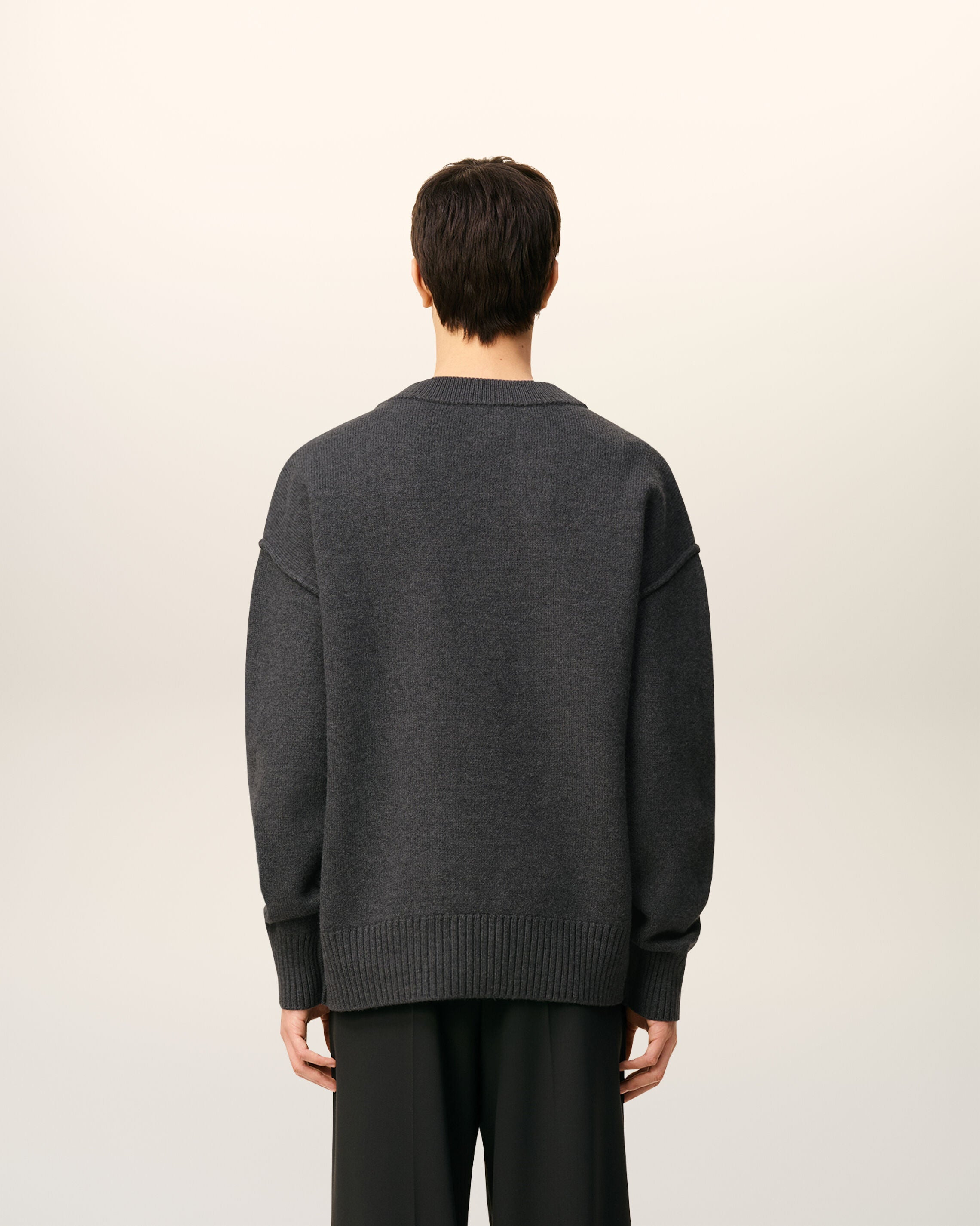 GREY WOOL AMI DE COEUR CARDIGAN - 5