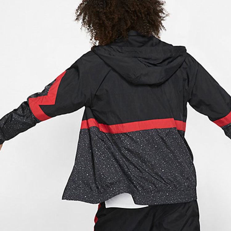 Air Jordan Sports Windproof Hooded Jacket Black Red CZ2495-010 - 3