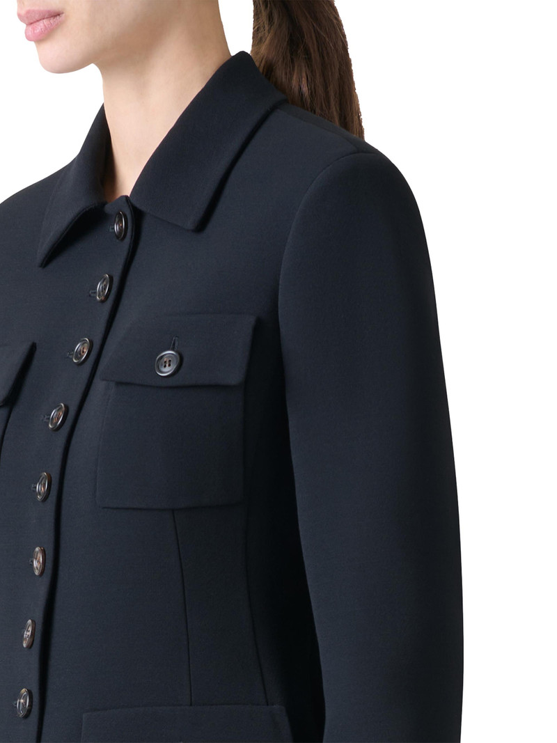 Women's Virgin-Wool Military Jacket - Black 5