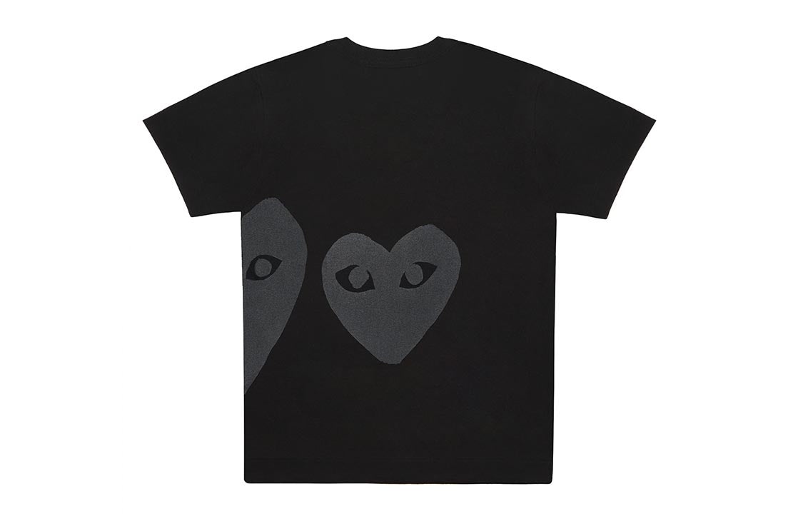 (WMNS) COMME des GARCONS PLAY Upside Down Three Hearts Tee 'Black Black' AZ-T195-051-1 - 2