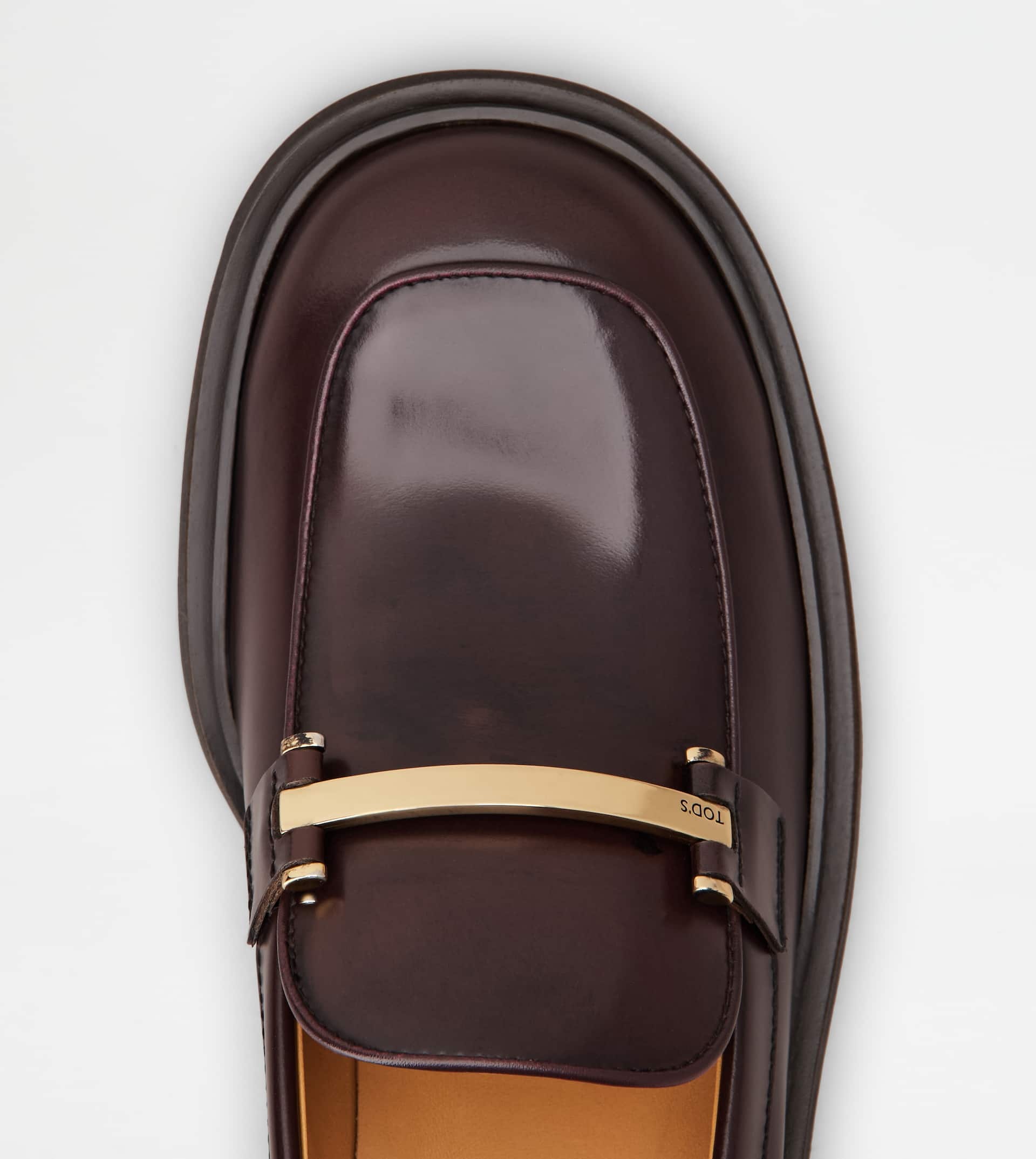 LOAFERS IN LEATHER - BURGUNDY - 5