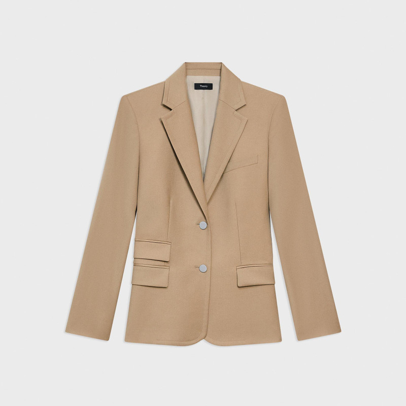 Tailored Blazer in Sleek Flannel 1