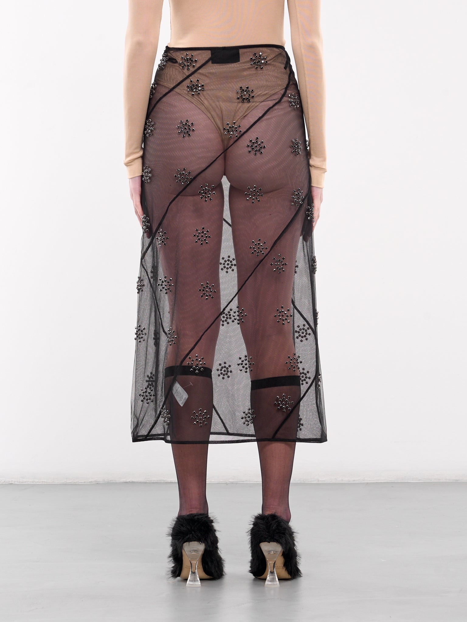 Sheer Spiral Midi Skirt - 3