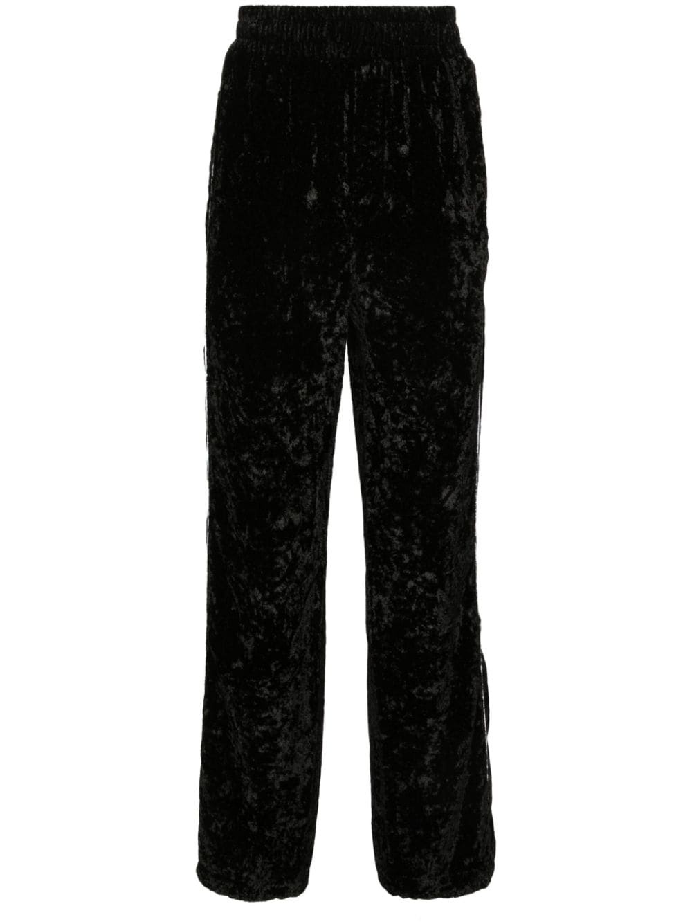 crushed velvet track pants - 1