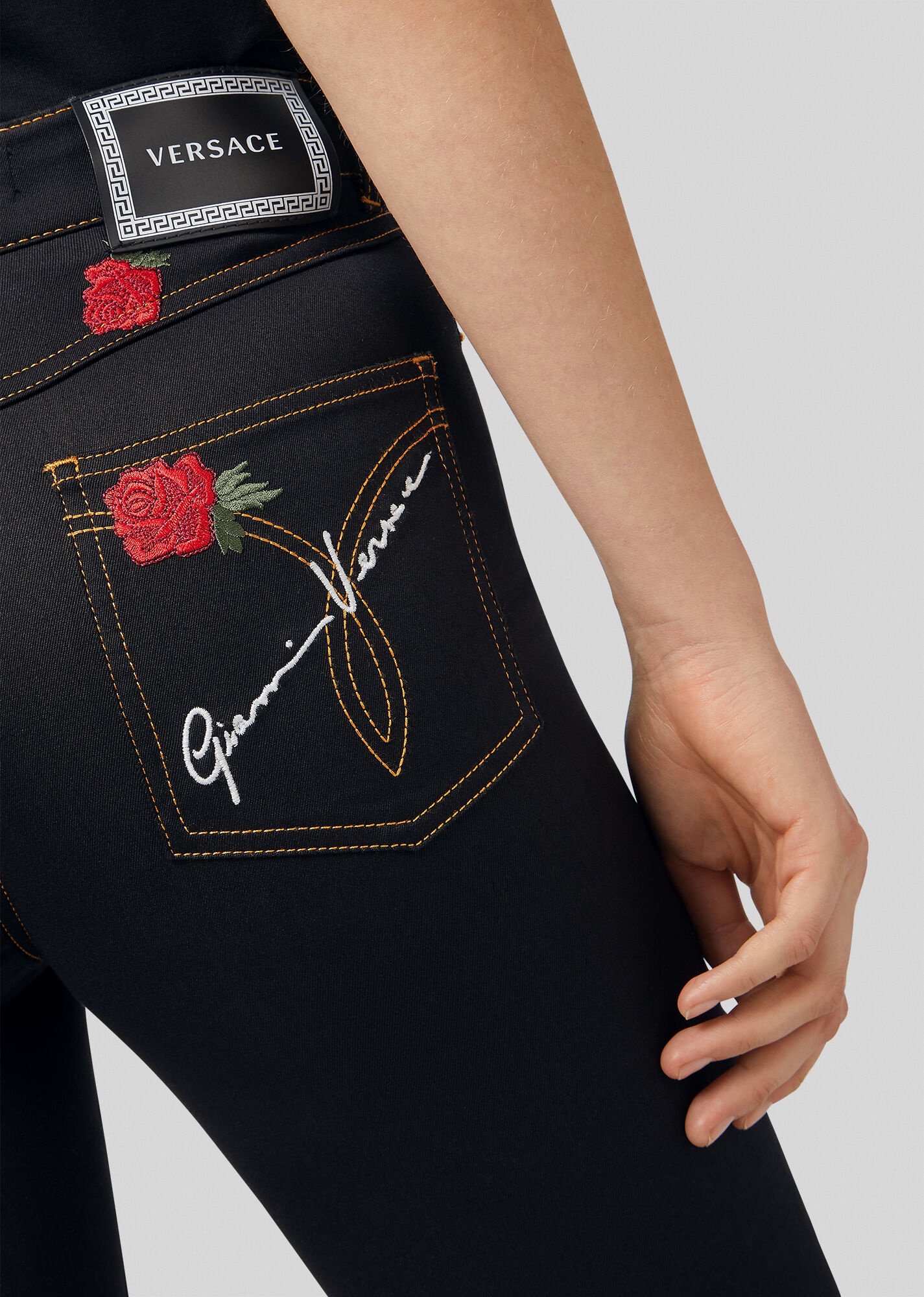 Embroidered Roses Jeans - 2