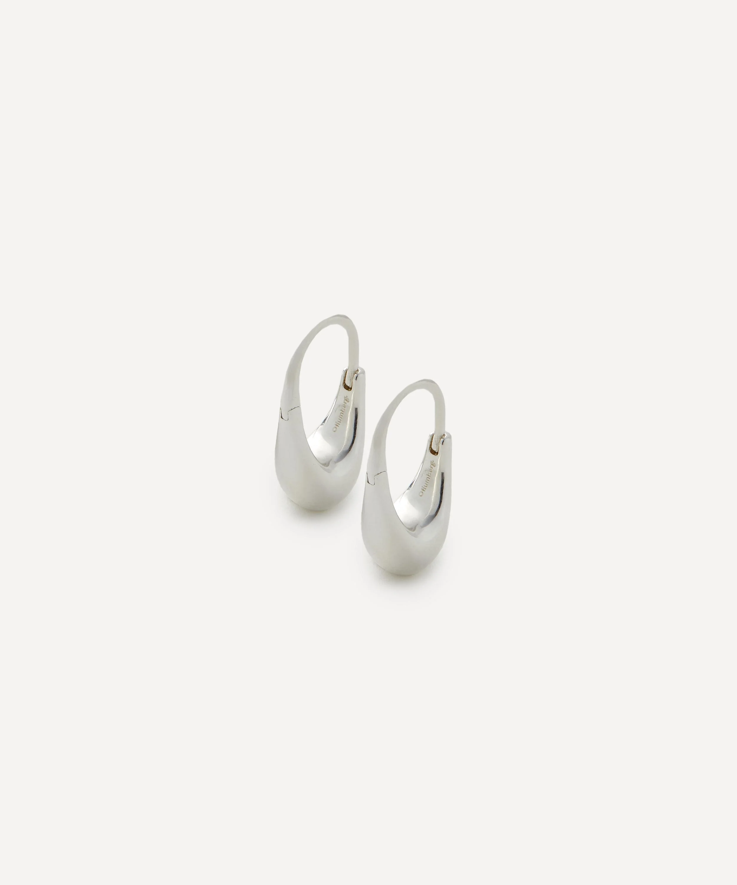 Sterling Silver Small Roscida Drop Hoop Earrings - 1