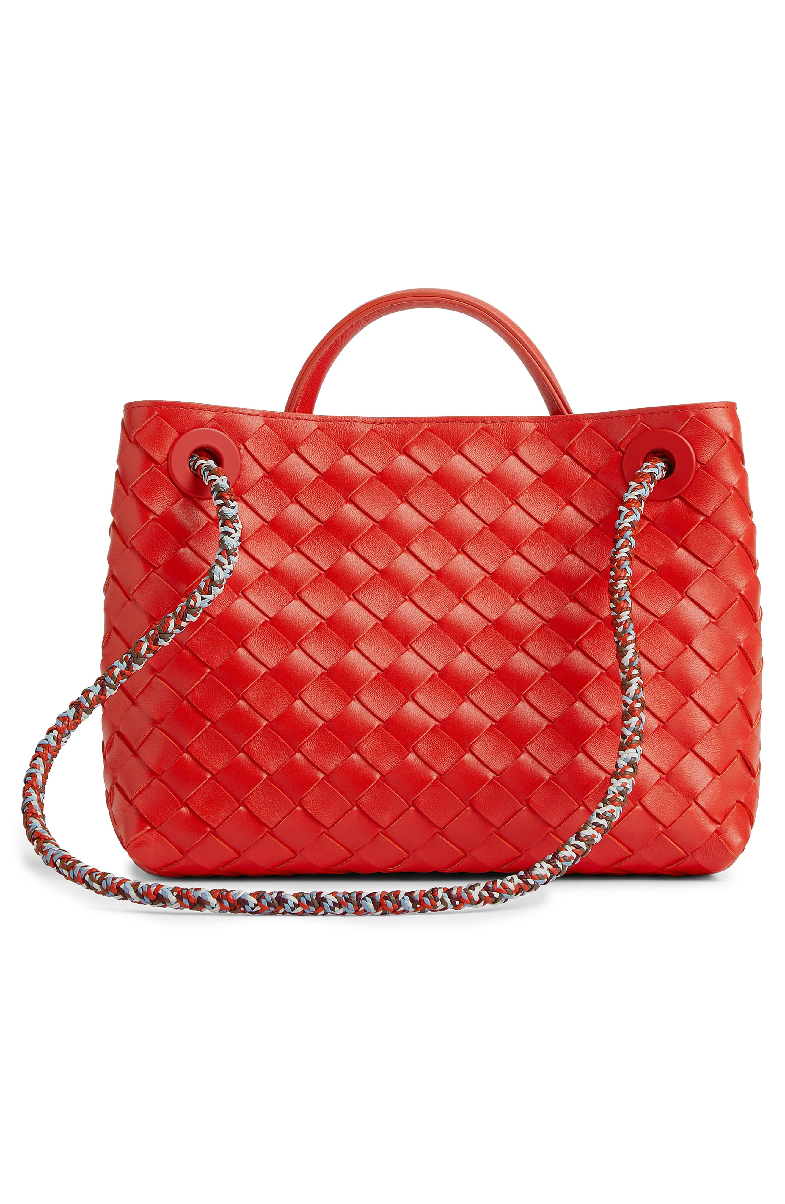Bottega Veneta Small Andiamo Intrecciato Leather Shoulder Bag in 8562 Cherry T/Mult-Mb-C.t at Nordst - 4
