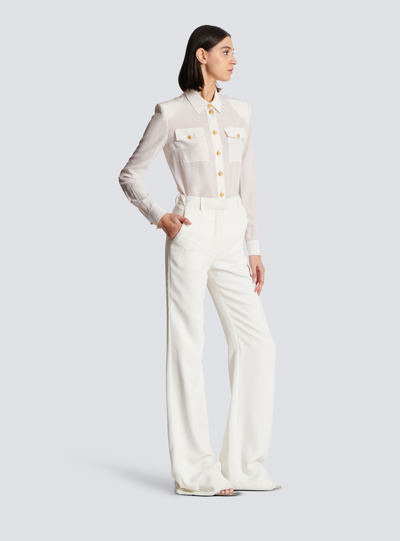 High-waisted crepe trousers 3