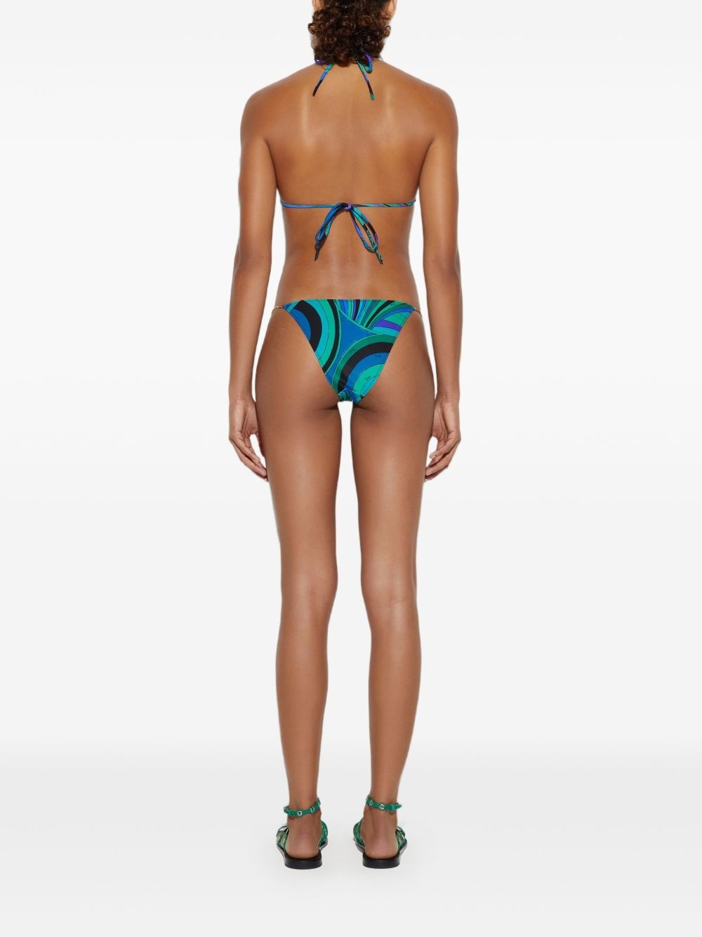 Iride-print triangle bikini bottom - 4