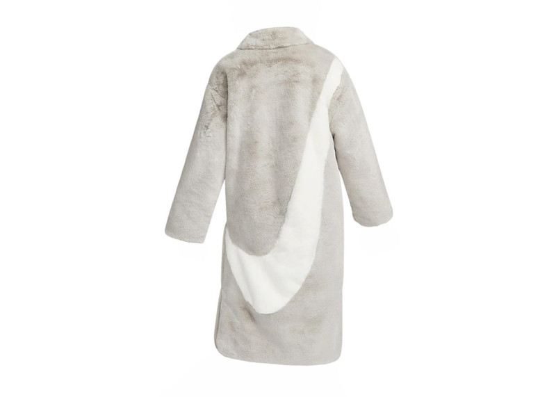 Nike Nike Sportswear Essentials Plush Faux Fur Long Jacket Light Iron Ore/Light Bone/Sail outlook