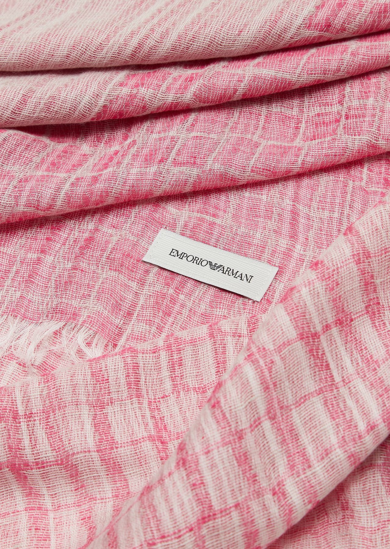 Linen blend and modal mix jacquard stole - 2