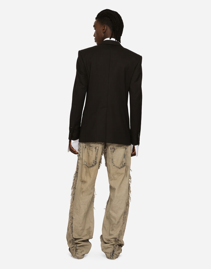 Single-breasted stretch wool Sicilia-fit tuxedo jacket - 3