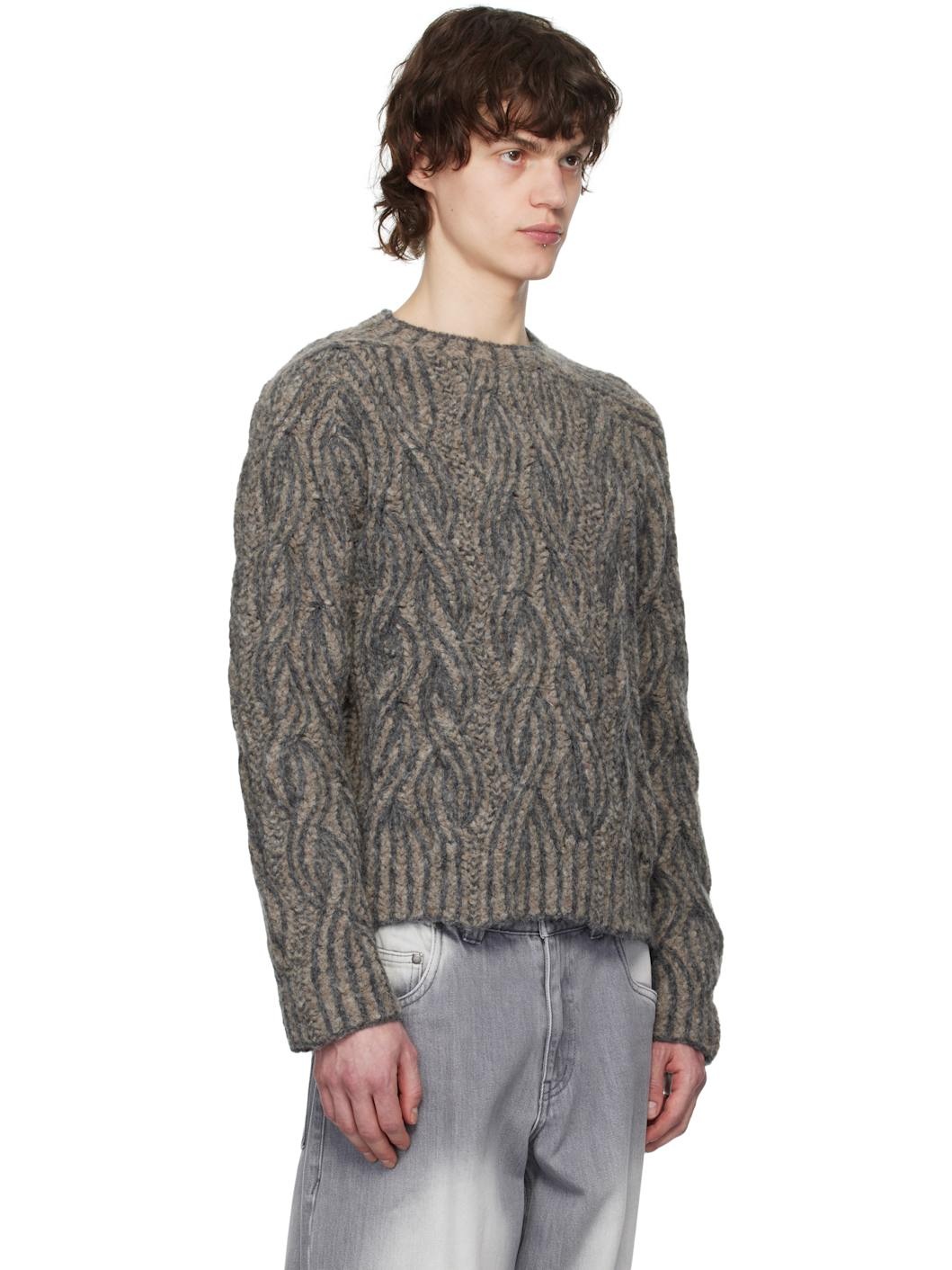 Taupe Plait Sweater - 2