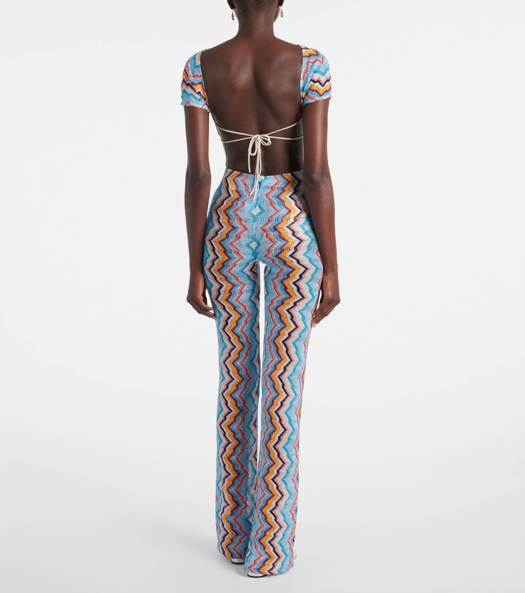 Zigzag high-rise flared pants - 3
