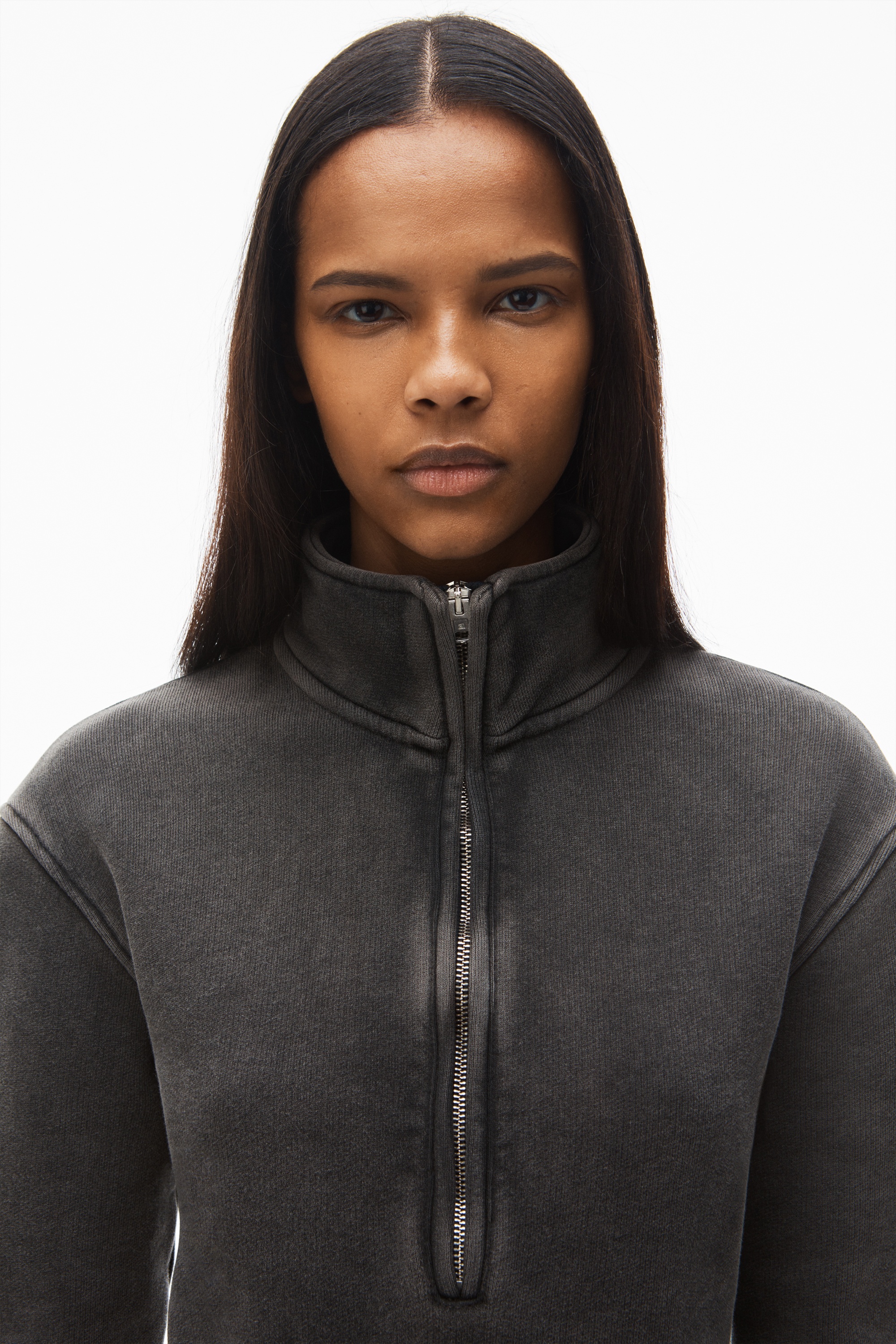 quarter zip minidress in cotton terry - 5