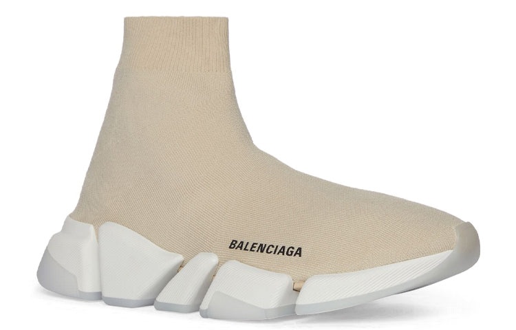 (WMNS) Balenciaga Speed 2.0 Trainers 'Rib-Knit Light Beige' 654045W2DI29195 - 2