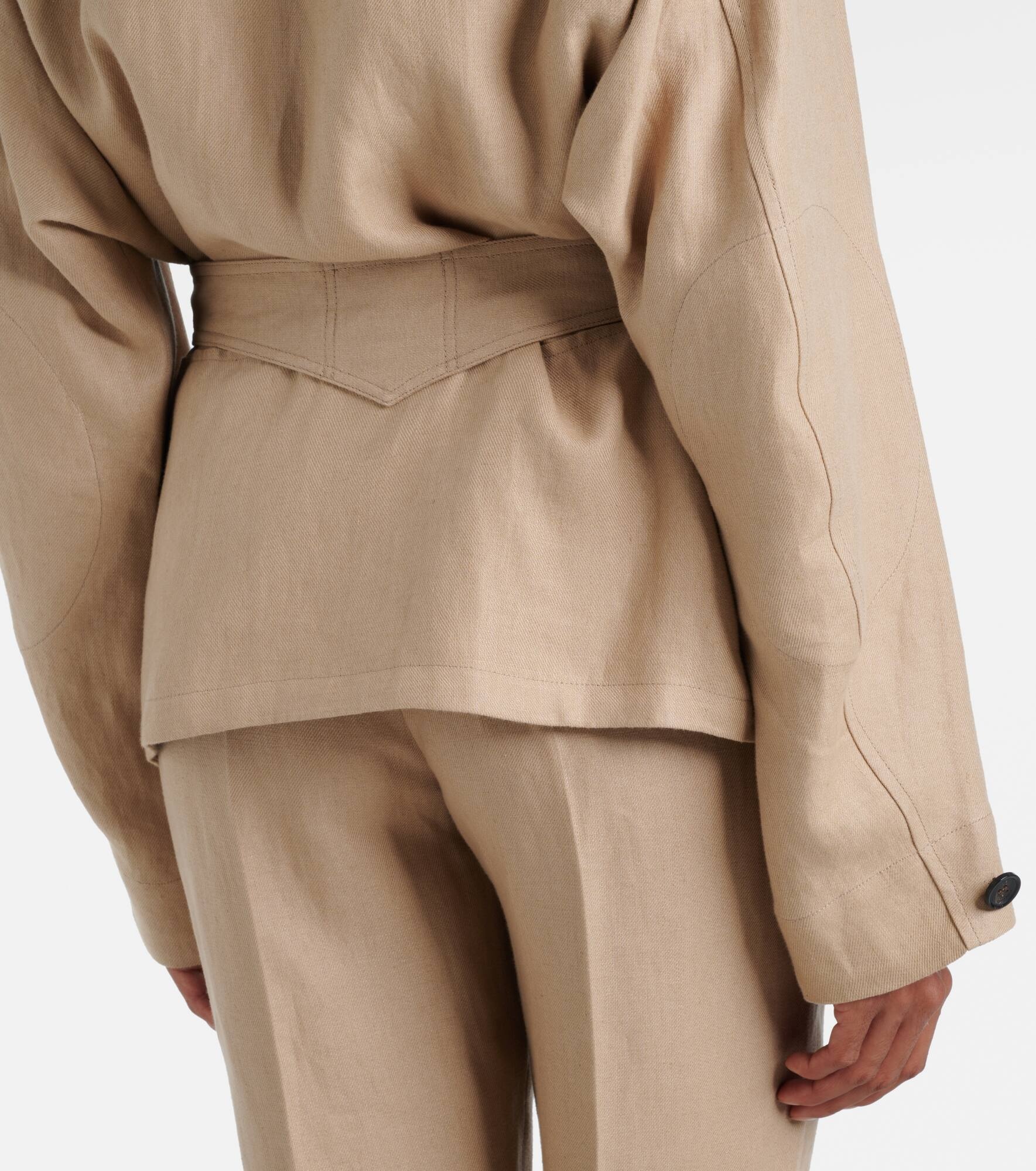 Dillon linen crêpe jacket - 6