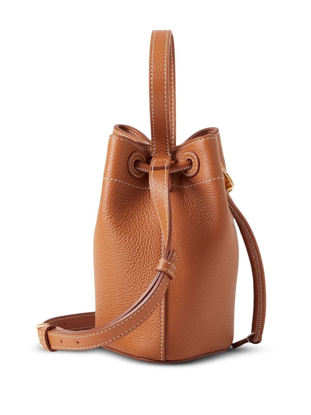 grained-leather bucket bag - 3