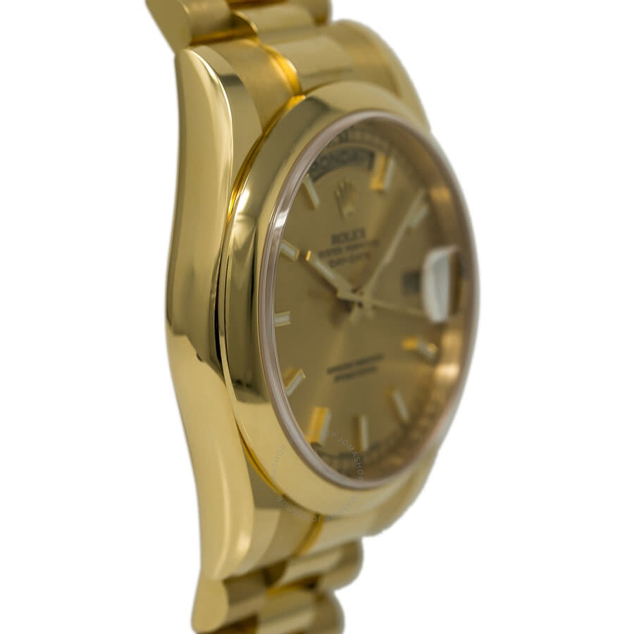 Rolex Day-Date Champagne  Automatic 18kt Yellow Gold Ladies  Watch118208CSP - 4