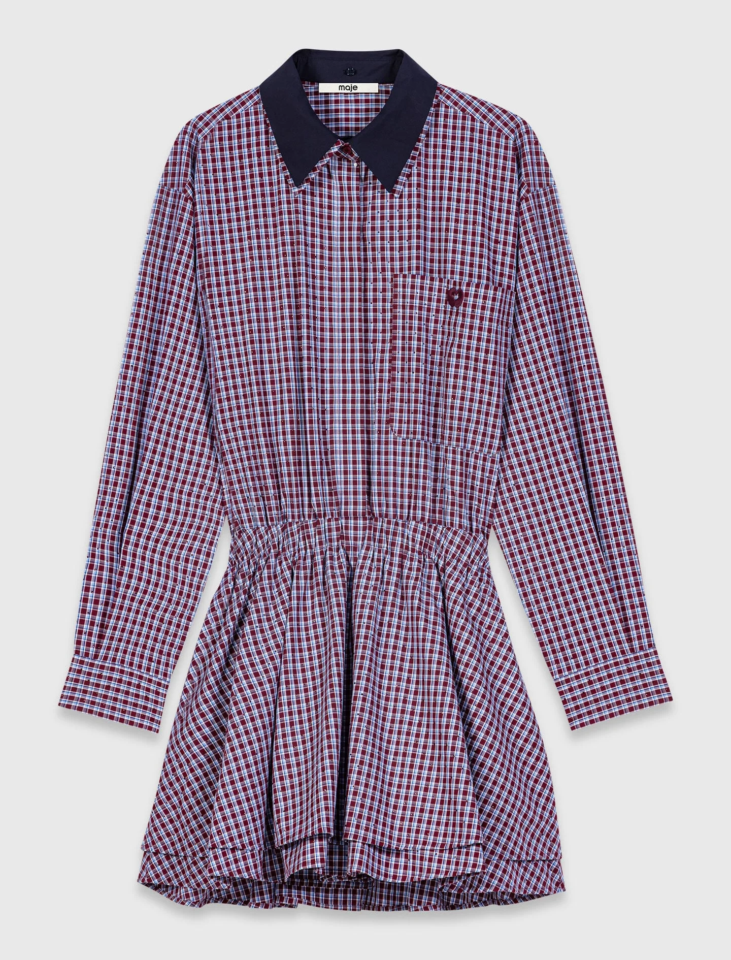 Short rhinestone checked dress - 1