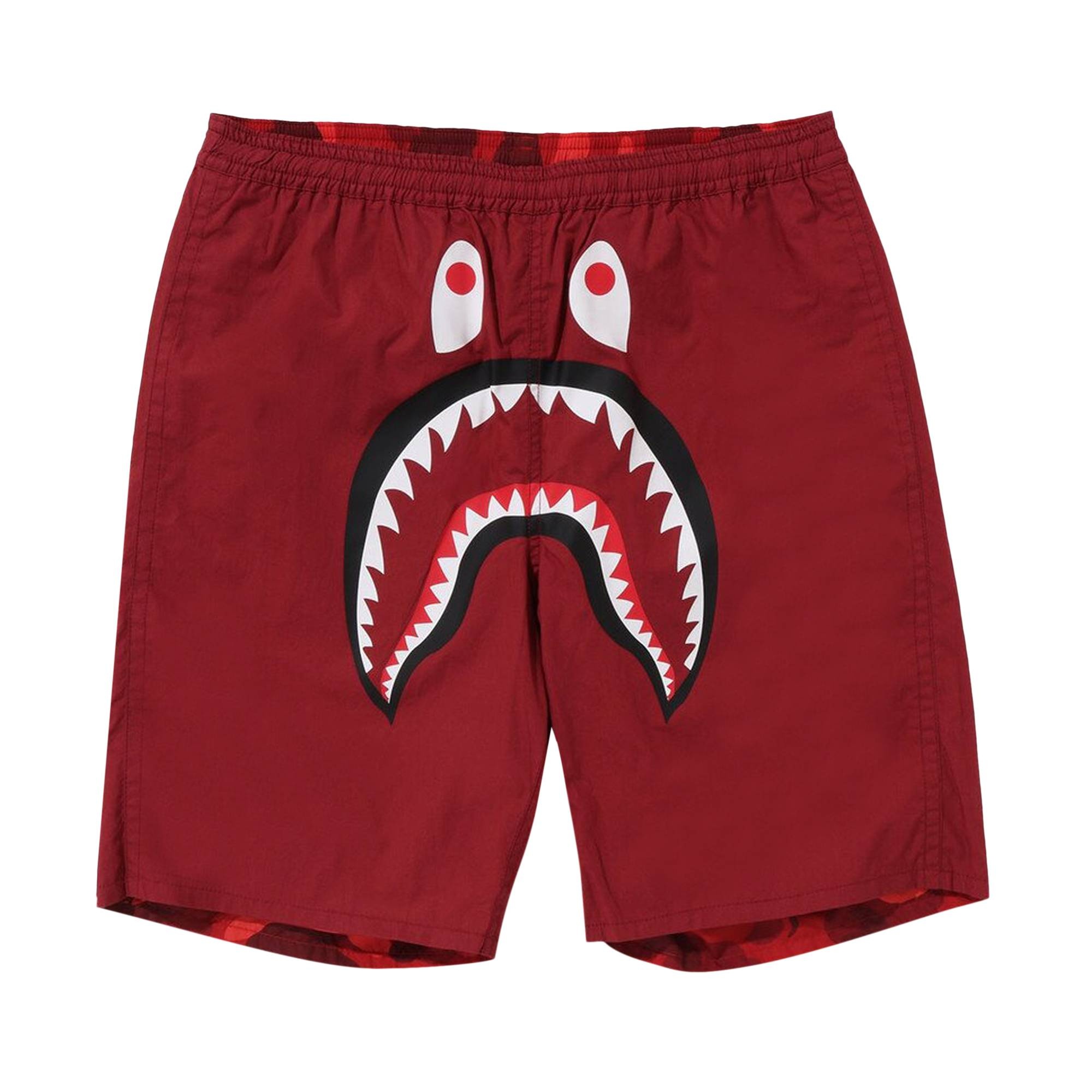 BAPE Color Camo Shark Reversible Shorts 'Red' - 2