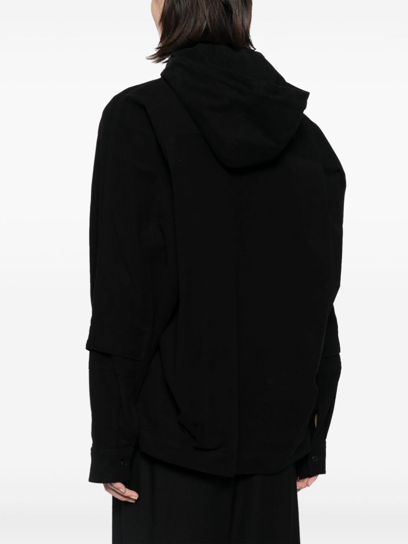 drawstring-hood cotton-blend shirt 4