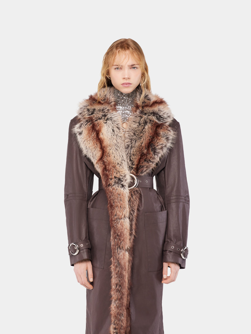 TRENCH COAT WITH FAKE FUR TRIMS 5
