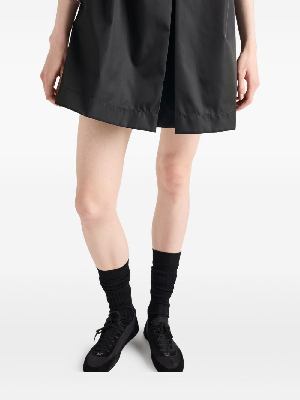 pleat-detail half-zip mini dress - 4