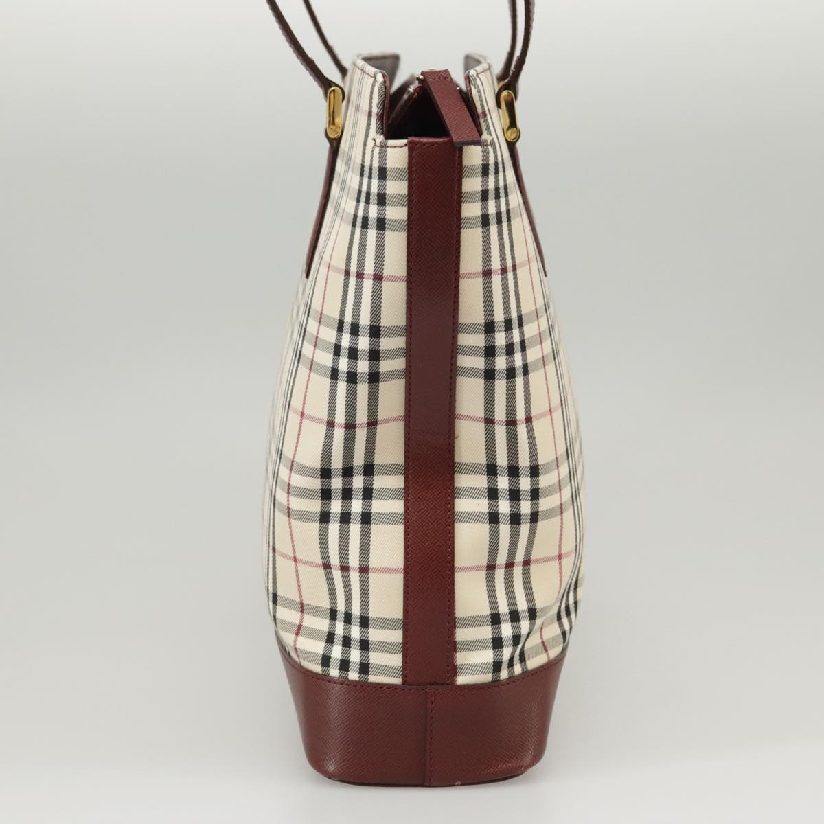 Burberry Nova Check Tote Bag Canvas Beige Red - 4