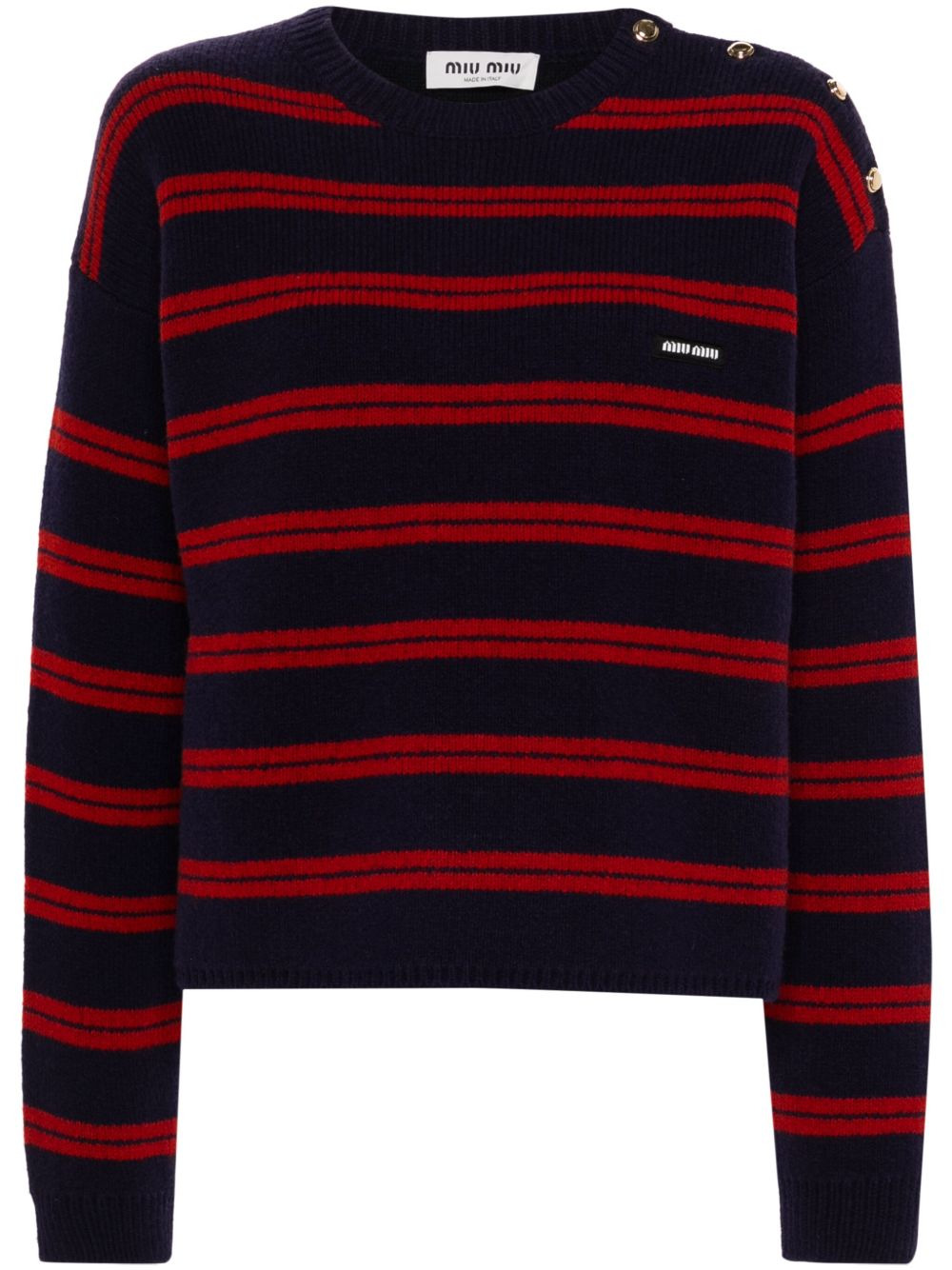 striped knitted jumper - 1