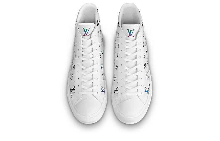 LOUIS VUITTON Tattoo Ankle Sneakers 'White with Colorful Monogram' 1A8KH6 - 3