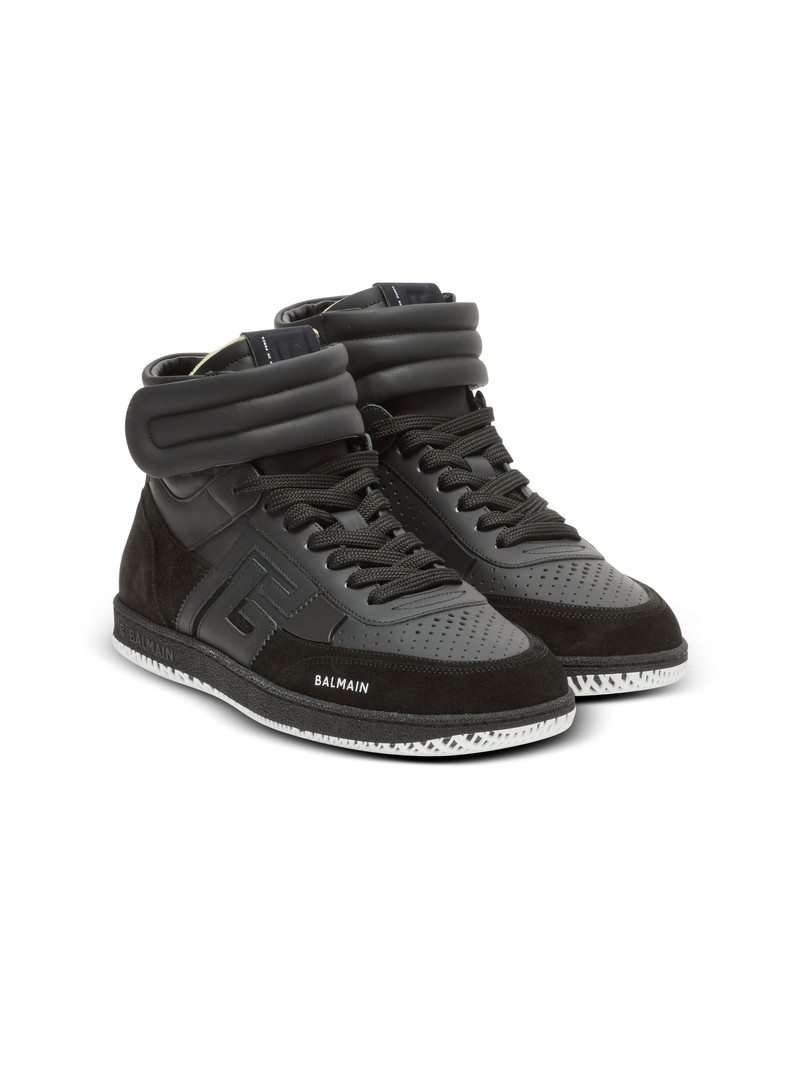 Balmain Balmain Swan Mid-Top trainers in calfskin and suede outlook