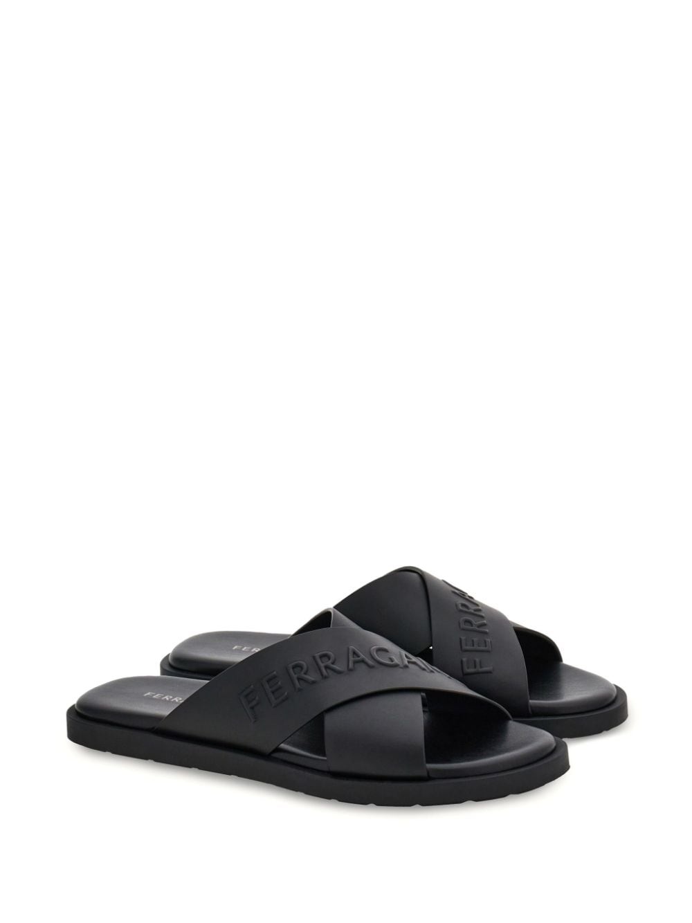 crossover-strap leather sandals - 2