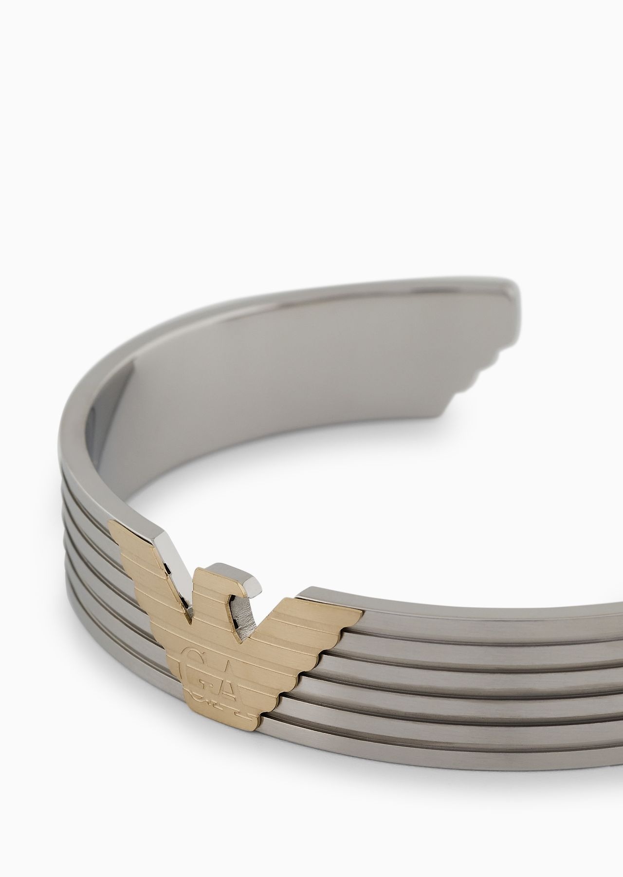 Two-Tone Stainless Steel Cuff Bracelet - 2