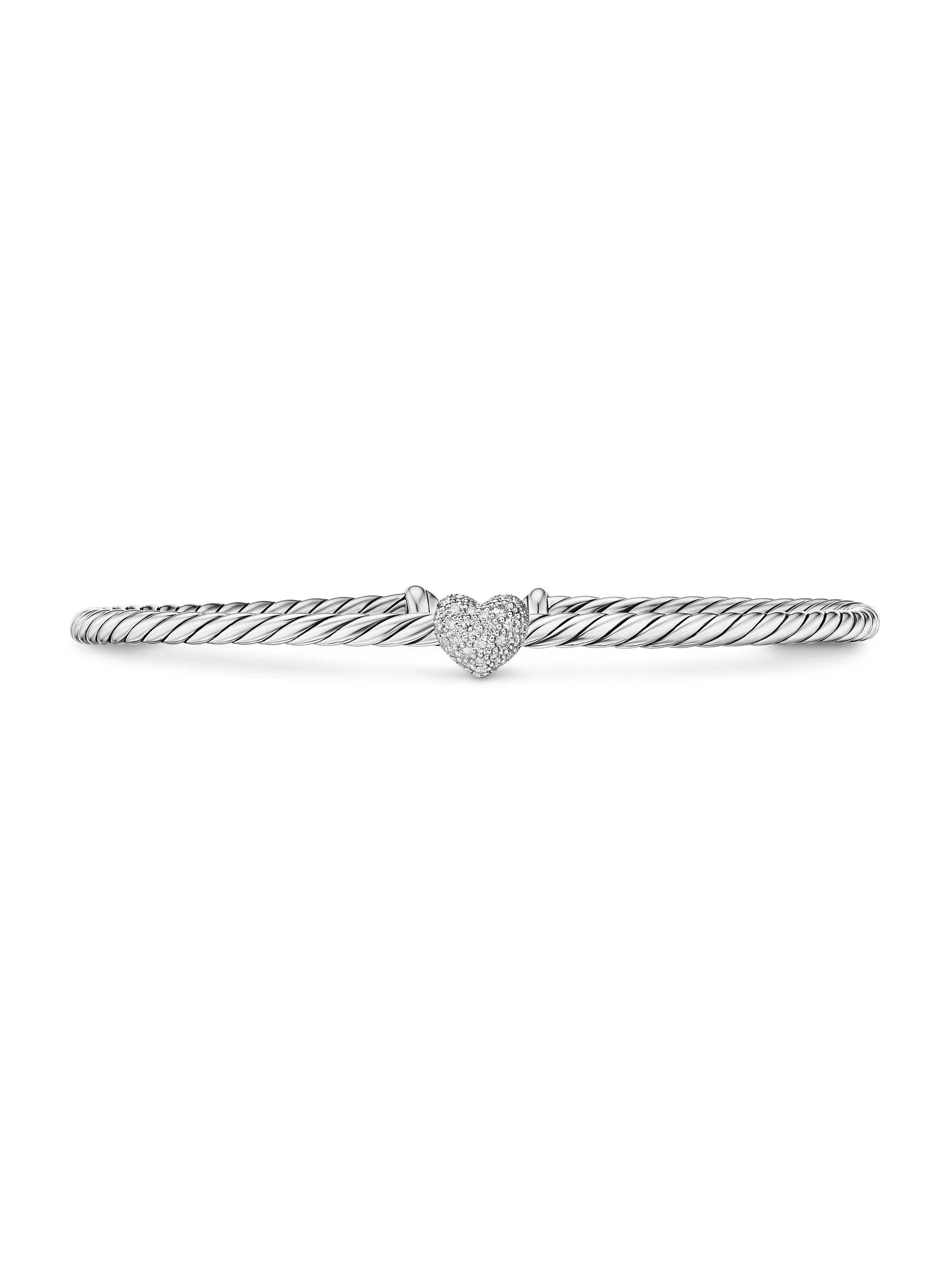 Women's Heart Station Bracelet in Sterling Silver - Silver - 1