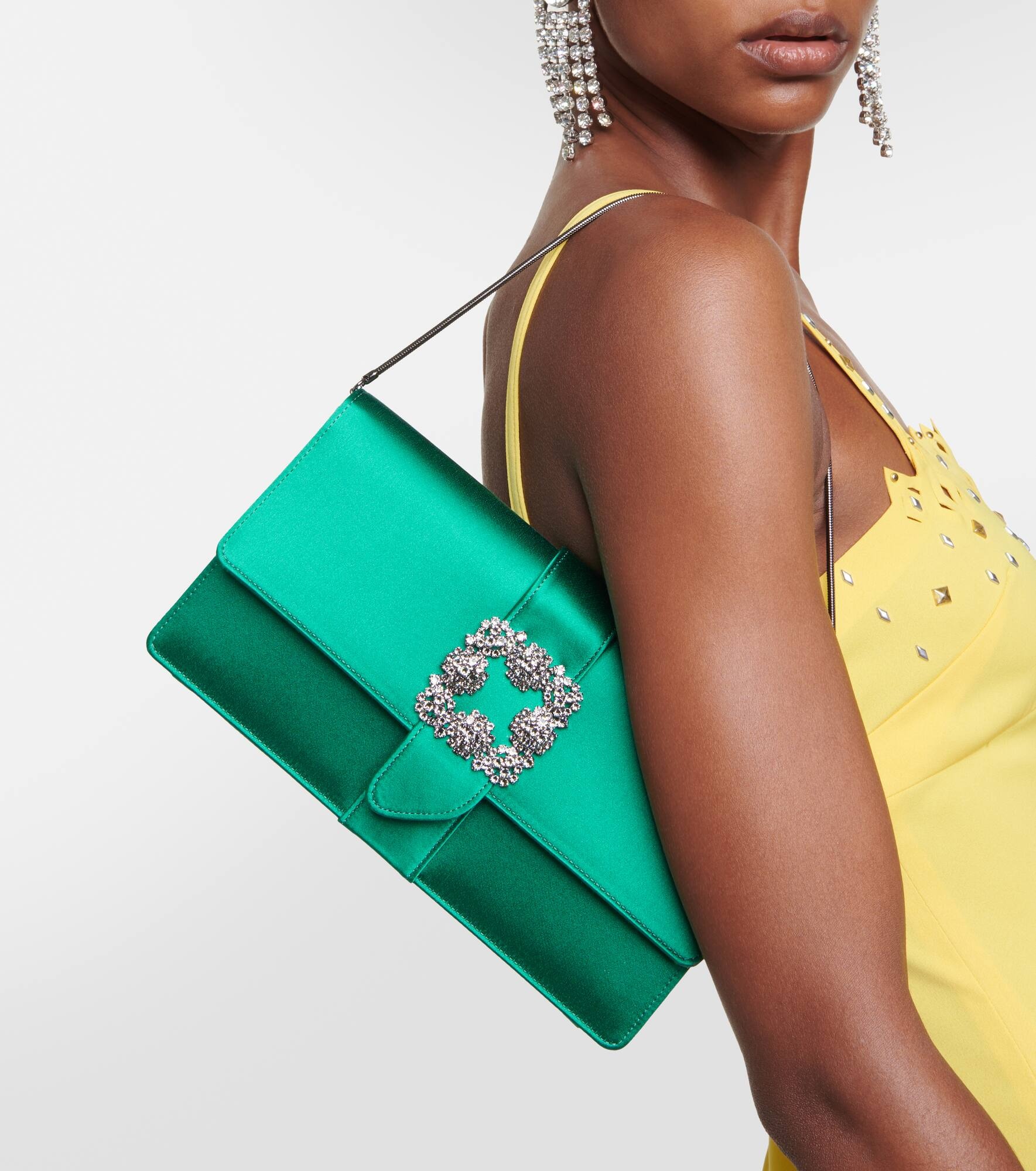 Capri embellished satin clutch - 2
