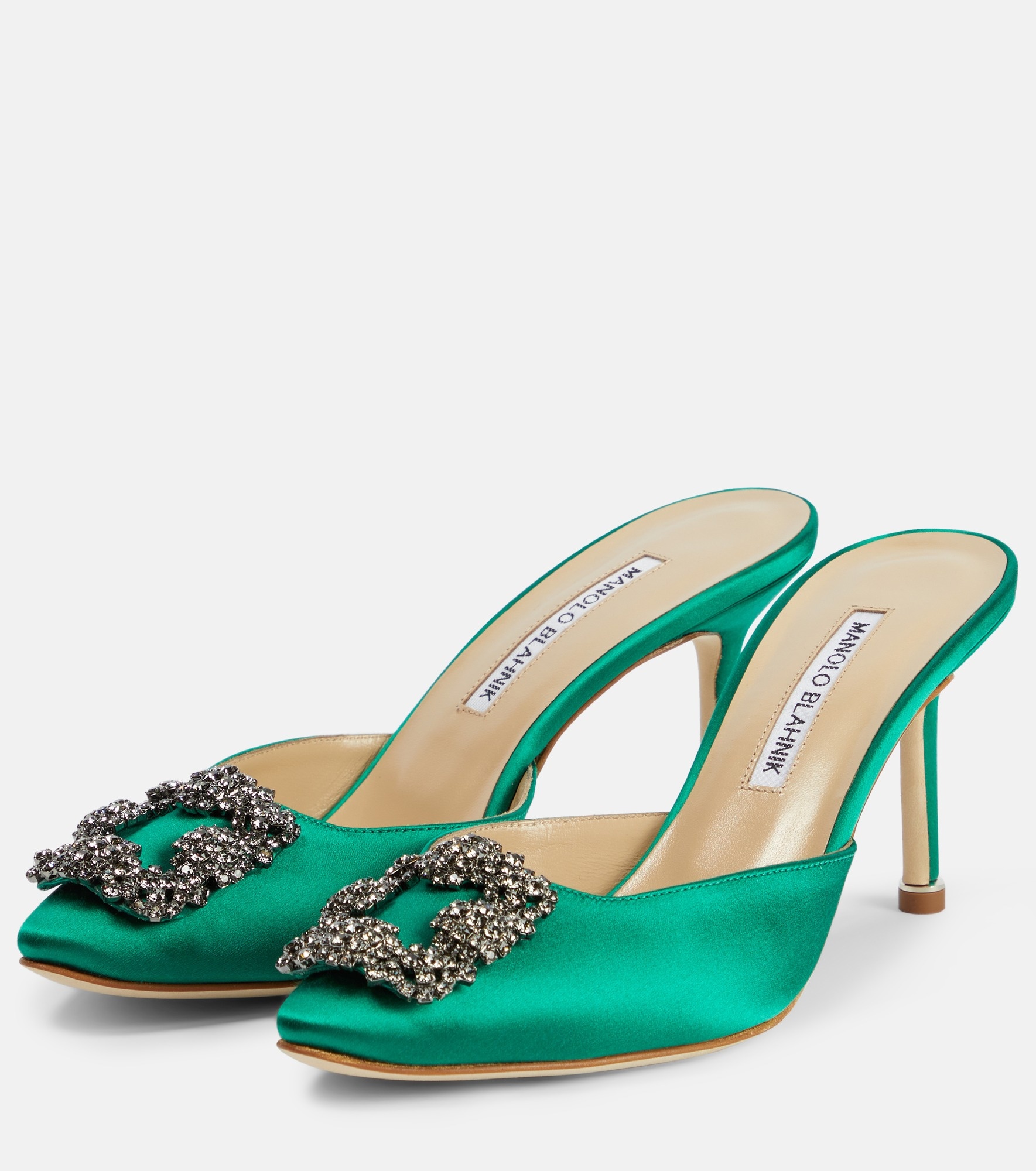 Hangisimu 70 embellished satin mules - 5