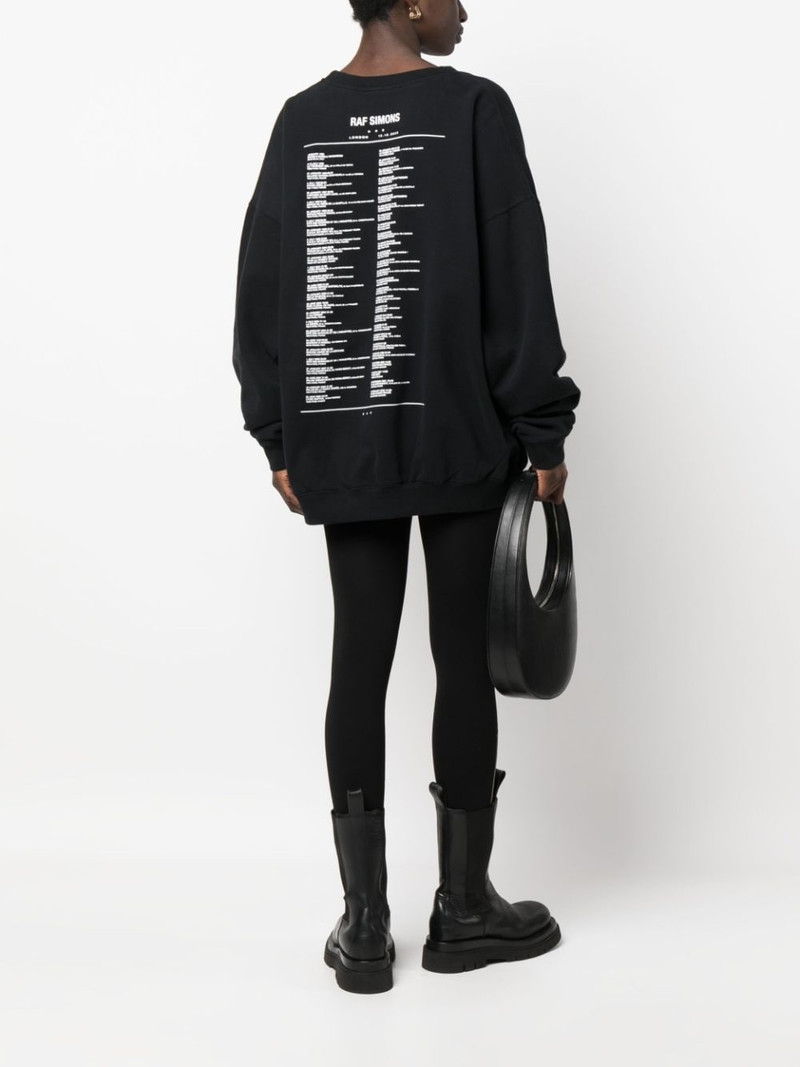 Raf Simons tour-print fleece cardigan outlook