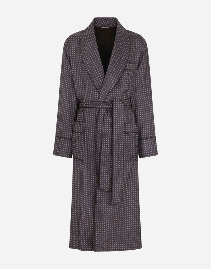 Tie-print silk robe - 3