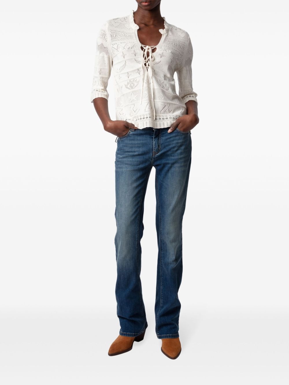 Taho openwork-knit top - 2