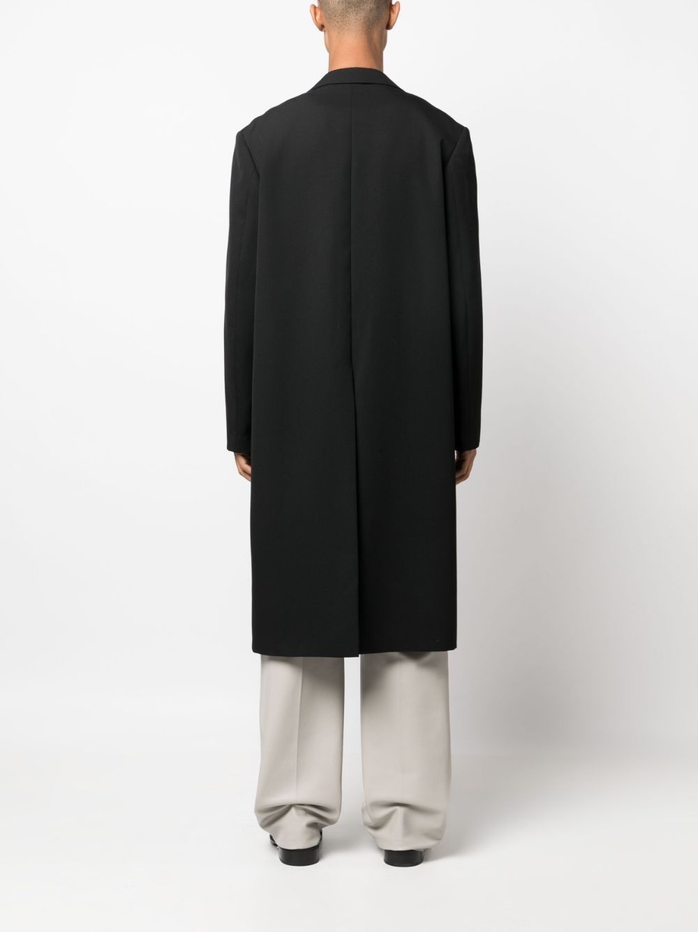 single-breasted wool coat - 4