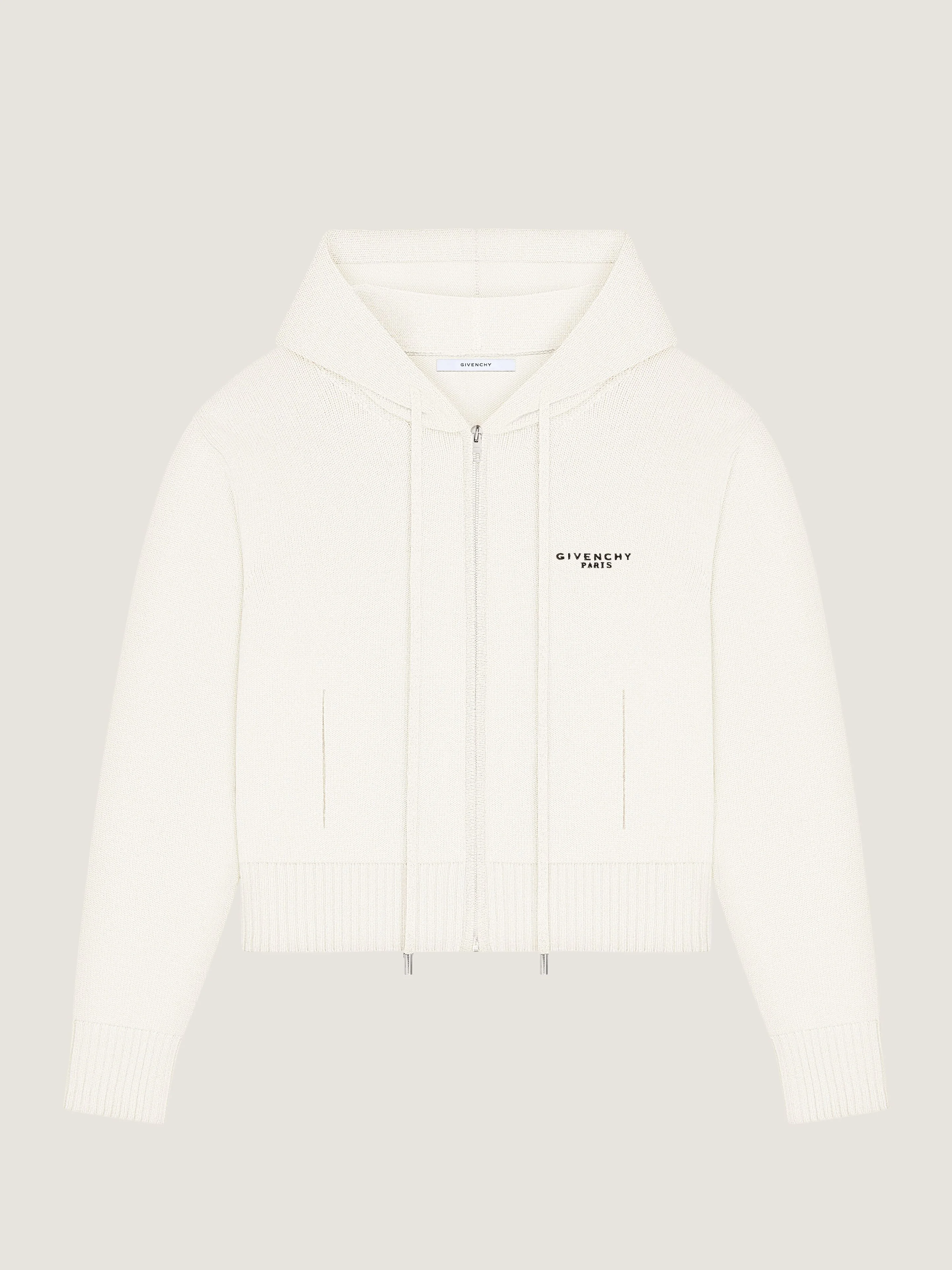ZIPPED HOODIE IN WOOL AND CASHMERE - 1